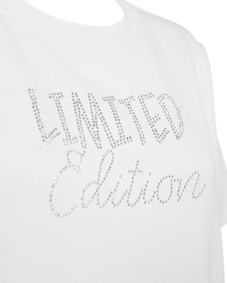 Freequent Womens FQMALAK Rhinestone T-Shirt 211441 OFWH - Star Off White