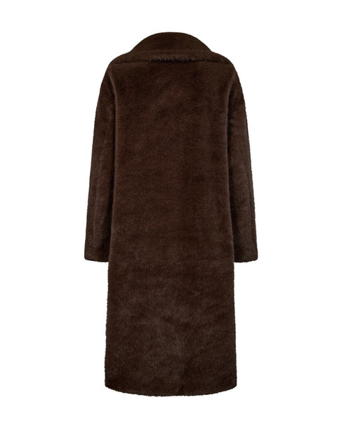 Freequent FQMINKY Mink-Look Faux Fur Coat 211524 CB - Coffee Bean