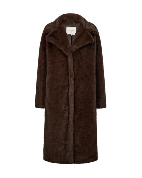 Freequent FQMINKY Mink-Look Faux Fur Coat 211524 CB - Coffee Bean