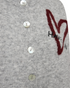 Freequent Womens Embroidered Knit Cardigan 211606 MGFP - Med Grey Melange W. Fuchsia Purple