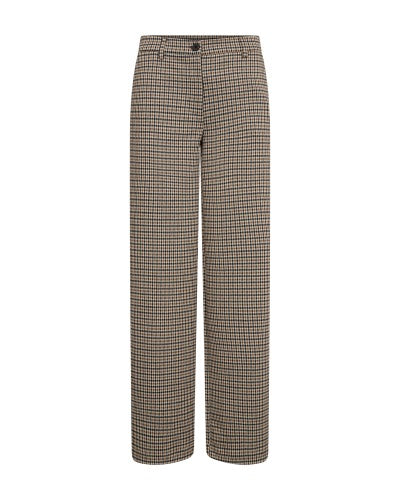 Freequent Moonbeam With Black FQSONNY Checkered Straight Leg Pants 211687 Moonbeam w. Black