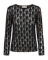 Freequent FQREDDY-TEE Textured Long-Sleeve Lace Top 211713 Black