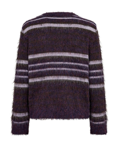 Freequent FQLIPPI Brushed Stripe Recycled-Blend Pullover 211719 NS - Nightshade Melange / Iris Melan