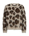 Freequent FQLIPPI Brushed Leopard-Print Cardigan 211711 OG - Oyster / Mole Melange
