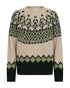 Freequent FQMERLA Nordic Jacquard Alpaca-Blend Pullover 211779 MDF - Moonbeam / Deep Forest