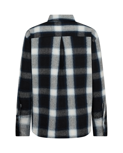 Freequent Womens FQERINO Brushed Cotton Check Shirt 211828 BLK - Black w. Moonlit Ocean