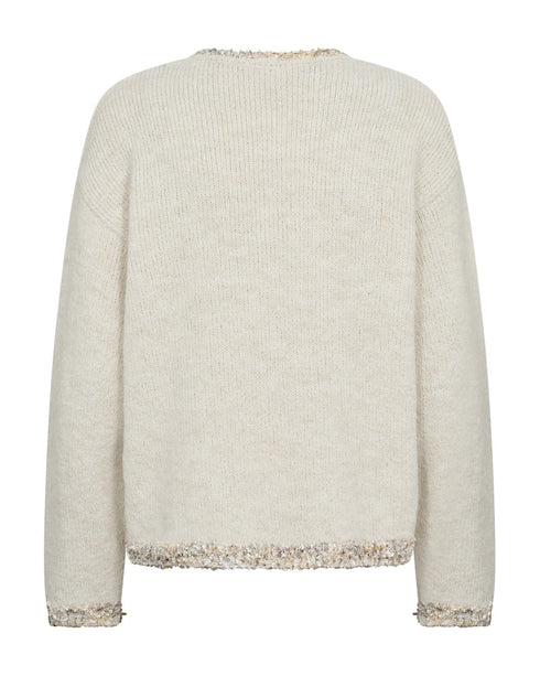 Freequent FQFRIDA Wool Blend O-Neck Pullover 211965 - Moonbeam Melange