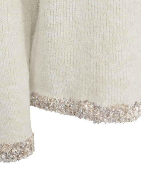 Freequent FQFRIDA Wool Blend O-Neck Pullover 211965 - Moonbeam Melange