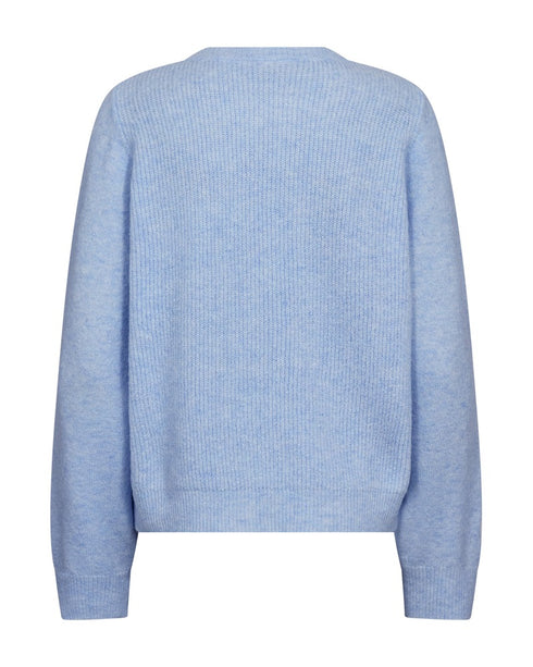 Freequent FQHARA Soft Wool Blend O-Neck Pullover 211972 CHAMB - Chambray Blue Melange