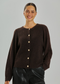 Freequent FQHARA Fisherman Stitch Wool Blend Cardigan 211973 MOLE - Mole Melange
