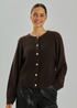 Freequent FQHARA Fisherman Stitch Wool Blend Cardigan 211973 MOLE - Mole Melange