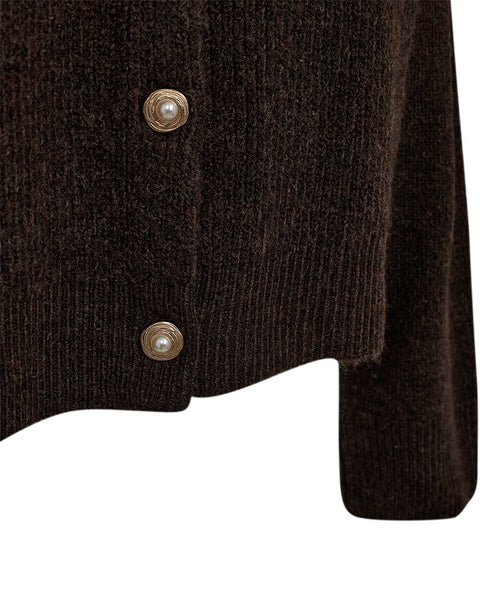 Freequent FQHARA Fisherman Stitch Wool Blend Cardigan 211973 MOLE - Mole Melange