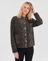 Freequent FQRINNA Leopard-Print Stretch Cotton Jacket 212035 - Oyster / Granite Grey