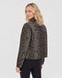 Freequent FQRINNA Leopard-Print Stretch Cotton Jacket 212035 - Oyster / Granite Grey