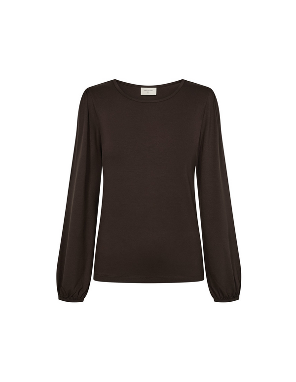 Freequent FQLIANA Soft Jersey Long Sleeve Top 212042 MOLE - Mole Brown