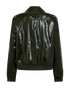 Freequent Womens Coated Faux Leather Bomber Jacket 212047 - Green