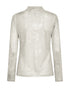 Freequent FQISVA Foil Print High Neck Long Sleeve Top 212075 - Moonbeam / Silver