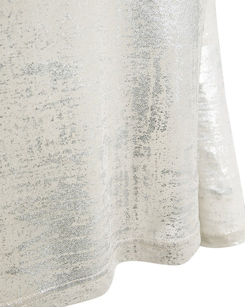 Freequent FQISVA Foil Print High Neck Long Sleeve Top 212075 - Moonbeam / Silver