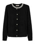 Freequent FQGRSFLIRT Pearl & Rhinestone Neckline Cardigan 212123 - Black