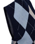 Freequent FQSIBYLL Argyle Knit Wool Silk Blend Vest 212134 - Navy Blazer/Chambray Blue Mel