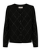 Freequent FQSAFRI Diamond Pattern Sequin Button-Down Cardigan 212163 BK - Black