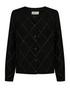 Freequent FQSAFRI Diamond Pattern Sequin Button-Down Cardigan 212163 BK - Black