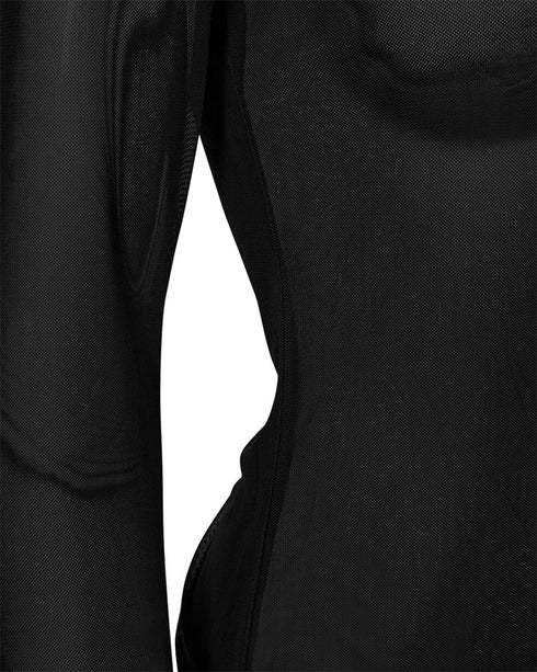 Freequent FQMESHKA Sheer Mesh Long Sleeve T-Shirt 212413 BLK - Black