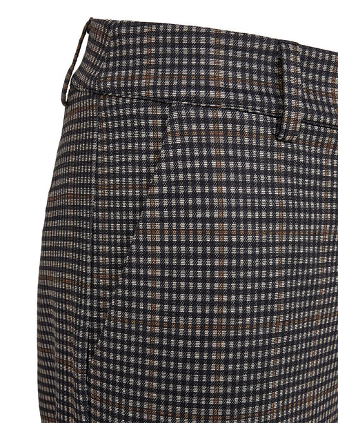 Freequent FQNADUVA Wide Leg Checked Jersey Pants 212421 - Black/Desert Taupe