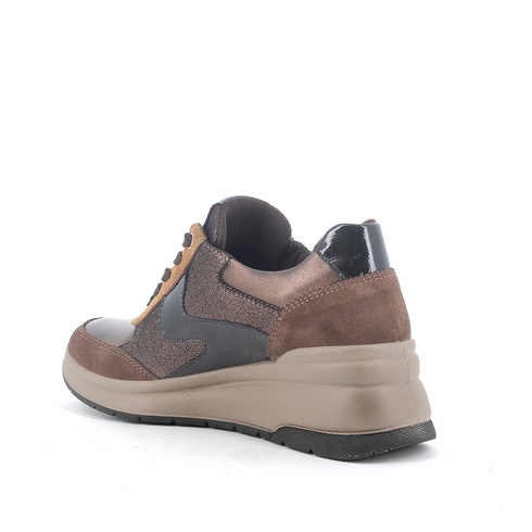 Igi & Co Leather & Suede Platform Zip Trainer 2152311 - Brown
