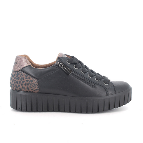Igi & Co Womens Leather Wedge Trainer 2168600 - Nero