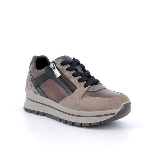 Igi & Co Womens Leather Wedge Trainer 2174122 - Fango