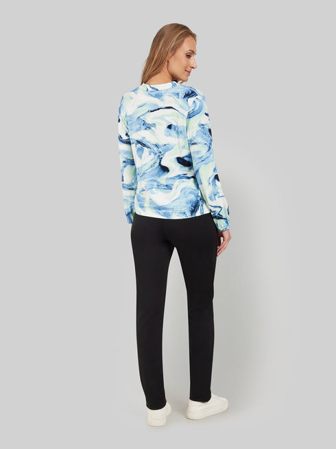 Signature Women's Blouson Shirt 218661 - Elegant Marble Print