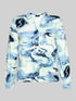 Signature Women's Blouson Shirt 218661 - Elegant Marble Print