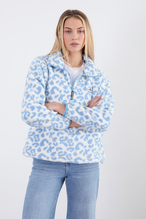 Usco Blue Leopard Trek Half-Zip Adventure Fleece 45508-t370