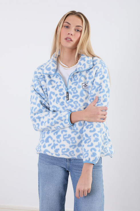 Usco Blue Leopard Trek Half-Zip Adventure Fleece 45508-t370