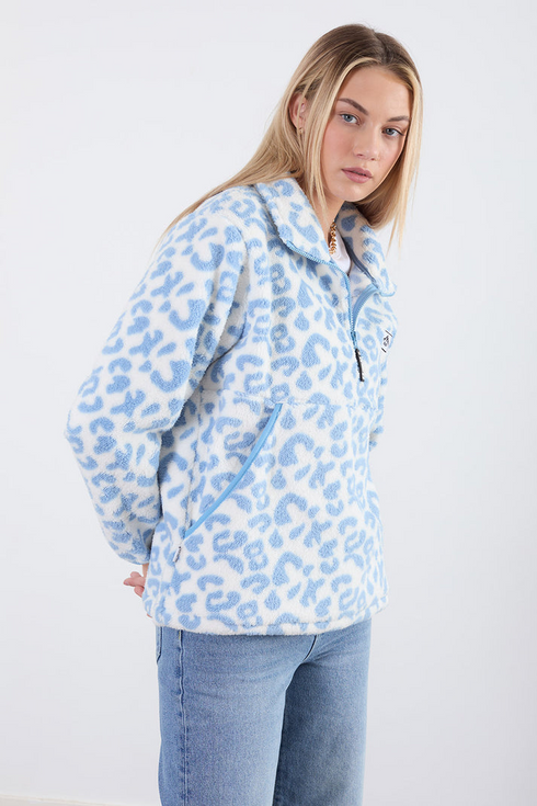 Usco Blue Leopard Trek Half-Zip Adventure Fleece 45508-t370
