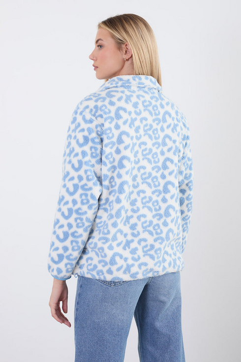 Usco Blue Leopard Trek Half-Zip Adventure Fleece 45508-t370