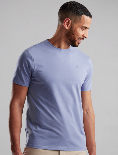Vedoneire Men's Organic Cotton Blend Everyday T-Shirt Blue Aura 2204