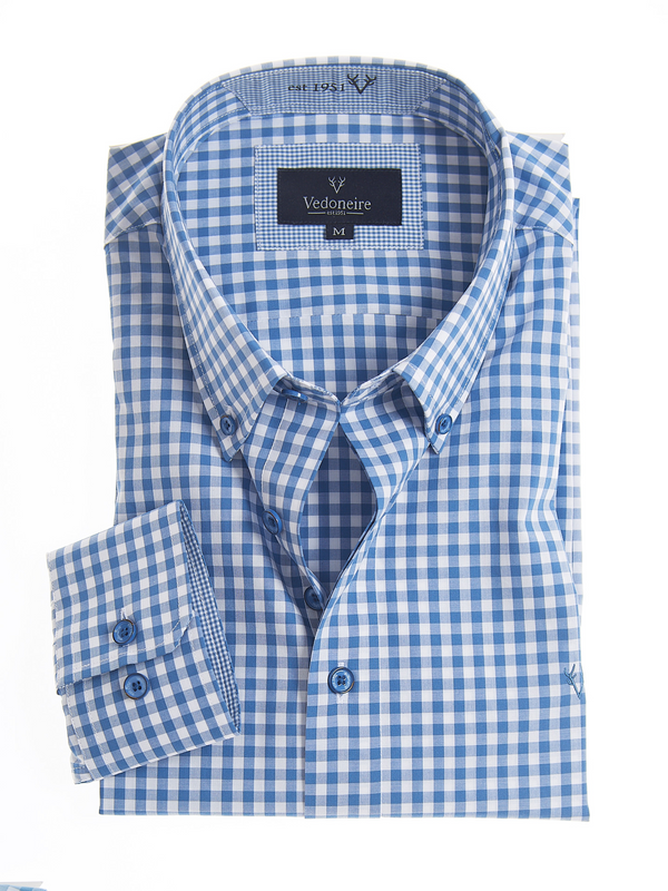 Vedoneire Button Down Long Sleeve Shirt 2398 – Classic 100% Cotton Menswear