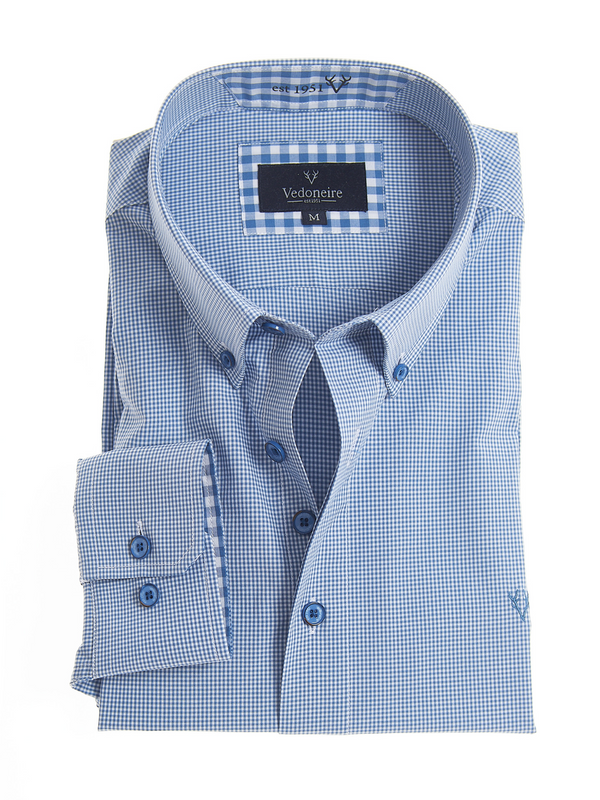 Vedoneire Button Down Long Sleeve Shirt 2398 – Classic 100% Cotton Menswear