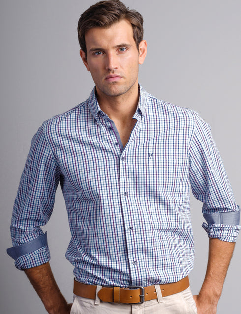 Vedoneire Button Down Long Sleeve Shirt 2398 – Classic 100% Cotton Menswear