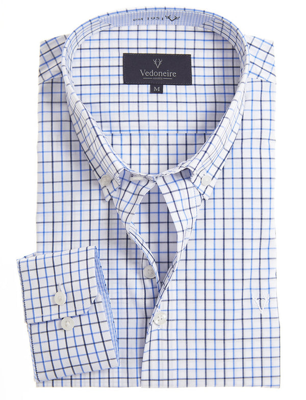 Vedoneire Button Down Long Sleeve Shirt 2398 – Classic 100% Cotton Menswear