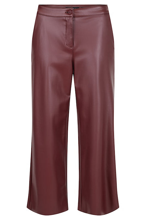 Robell Cloe Faux Leather Cropped Trousers 65cm Length 52442-60042