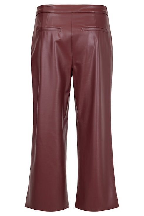 Robell Cloe Faux Leather Cropped Trousers 65cm Length 52442-60042