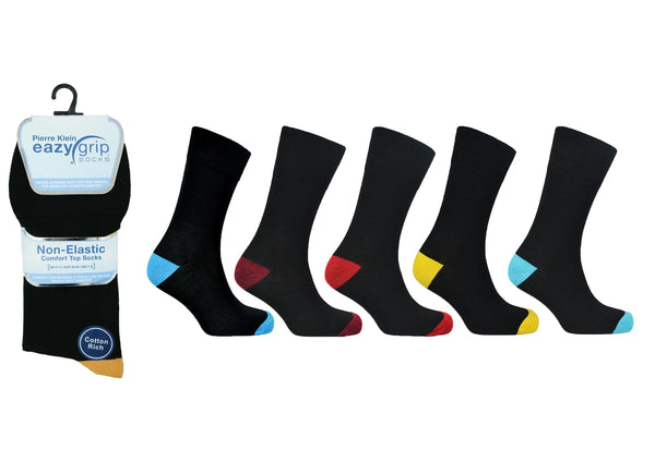 Men’s Easy Grip Non-Elastic 3 Pack Socks - Soft Comfort Fit 2449