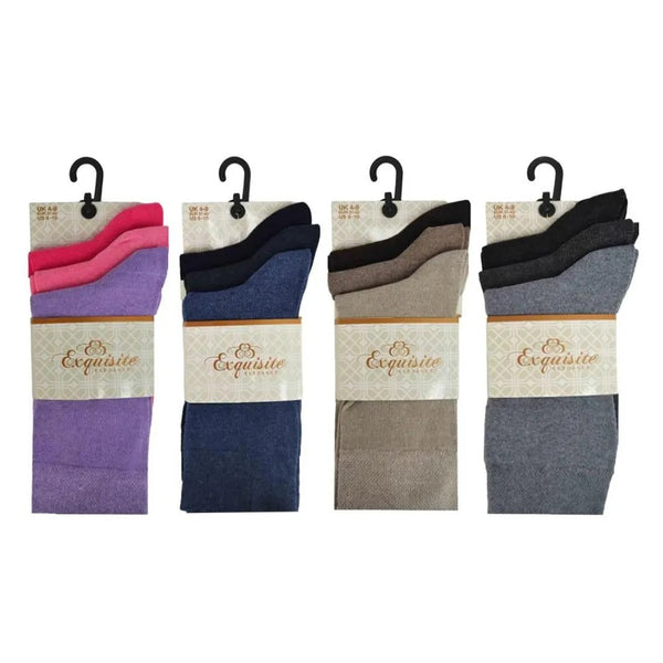 Exquisite Elegance Women's Everyday Socks in Assorted Colours 3 Pack 2500