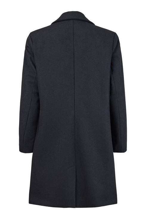 Normann Women's Black 90 Single-Breasted Wool Blend Classic Coat 2504