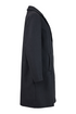 Normann Women's Black 90 Single-Breasted Wool Blend Classic Coat 2504