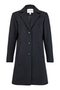 Normann Women's Black 90 Single-Breasted Wool Blend Classic Coat 2504