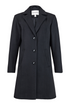 Normann Women's Black 90 Single-Breasted Wool Blend Classic Coat 2504